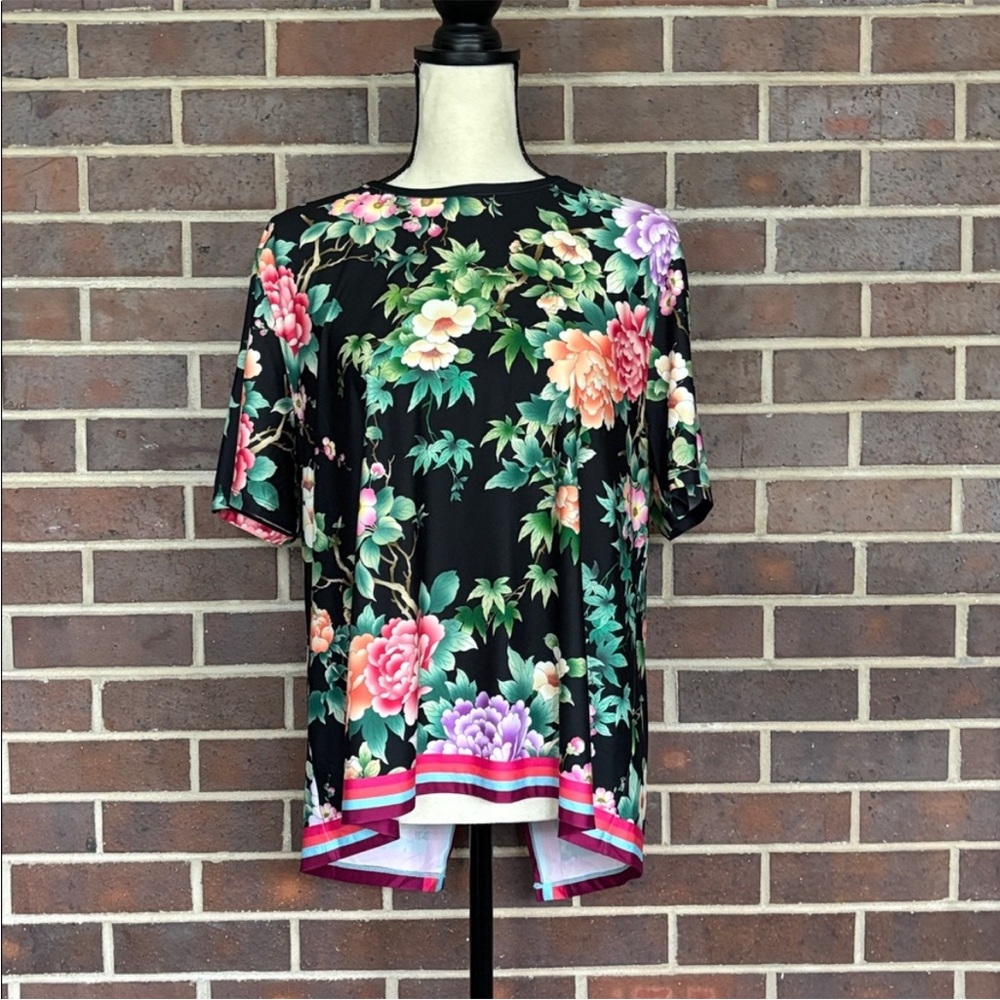 💥 HOT SALE💥 NWT Johnny Was Bee Active Le Jardin Cross Back Tee size XL - Picture 3 of 6